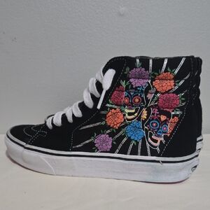 Vans Sk8 Hi , Day Of The Dead Glow In The Dark Shoes, Size 5.5